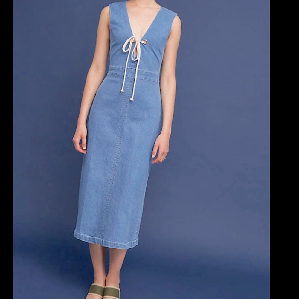 Steele Fitted Denim Midi Sz Med with Rope Tie🔆🥂